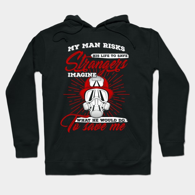 Proud Firefighter Fireman Wife Gift Hoodie by Dolde08